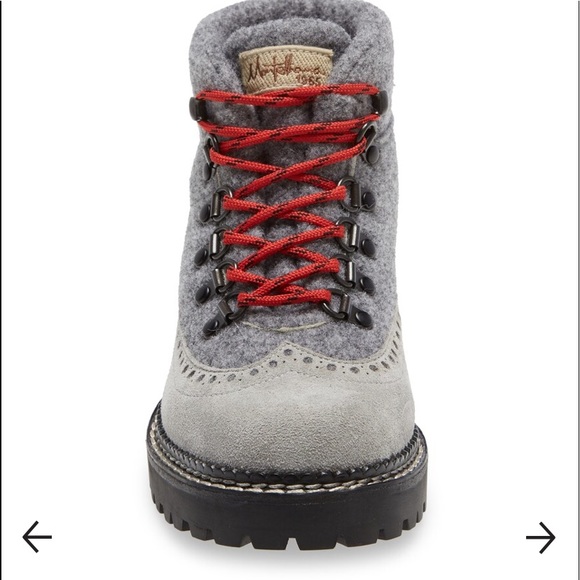 NEW WITH TAG - Montelliana Wool Wingtip Hiker Boot - Picture 4 of 8